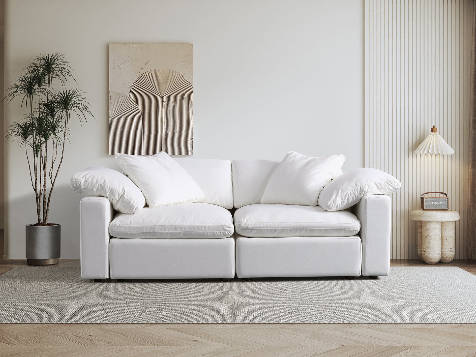 Aria 3 seater linear sofa in stain resistant fabric