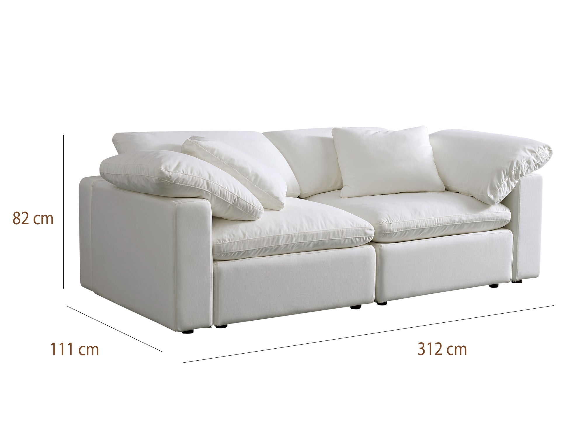 Aria 3 seater linear sofa in stain resistant fabric