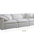 Aria 5 seater linear sofa in stain resistant fabric