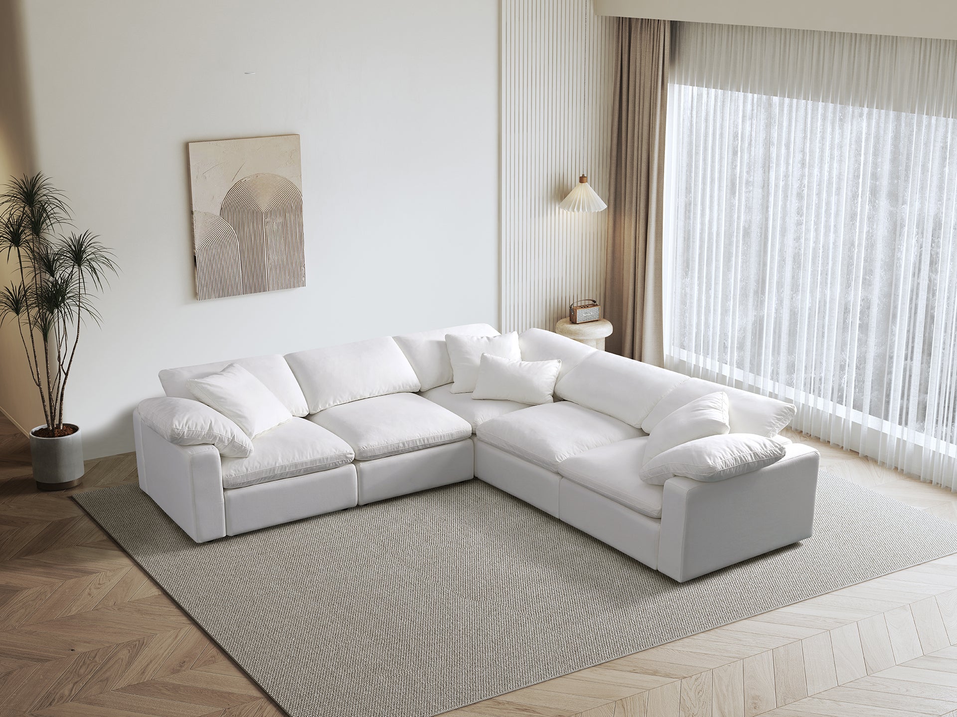 Aria 6 seater L-shaped corner sectional sofa