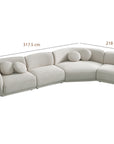 Carter large 6-8 seater curved sofa with gently curved backrest