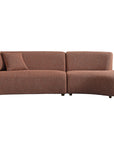 Chase 3 seater with curved chaise sectional sofa