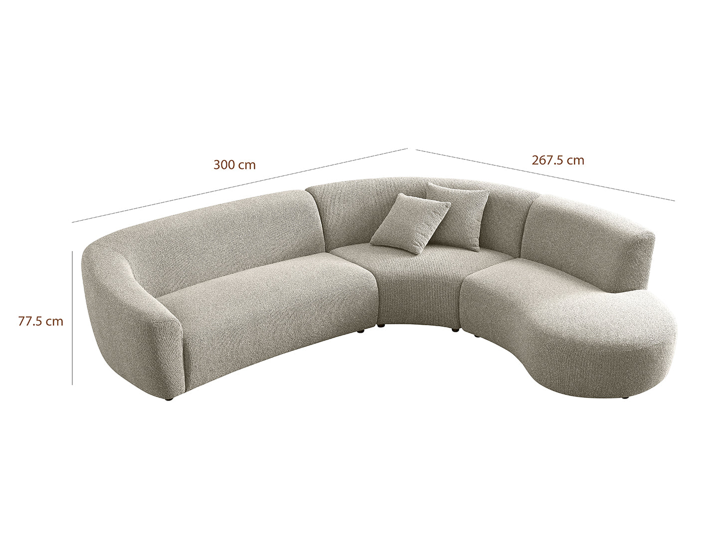 Chase 5 seater corner curved L-shape sofa