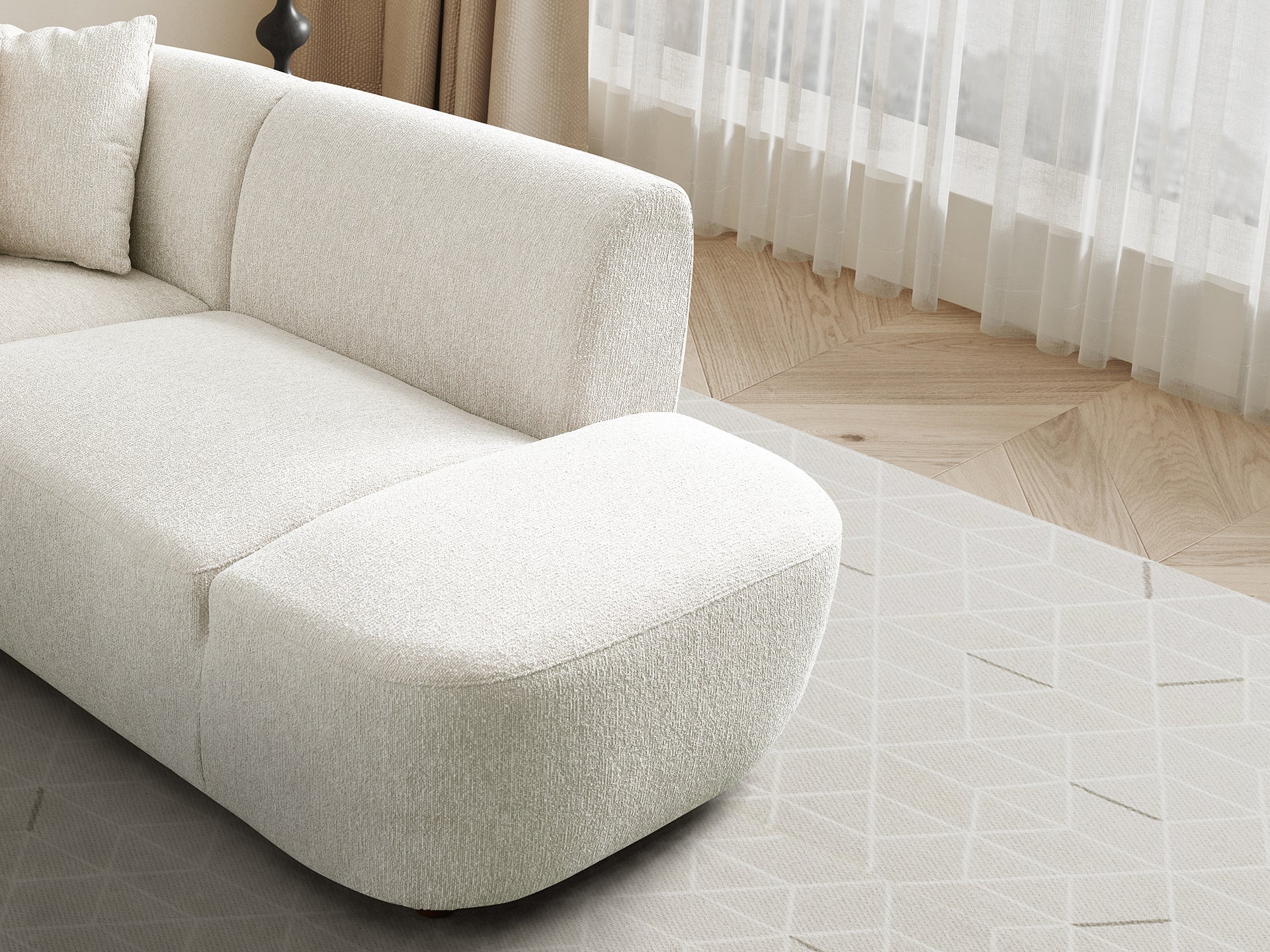 Elise Endurance fabric 5 seater corner L-shaped sofa