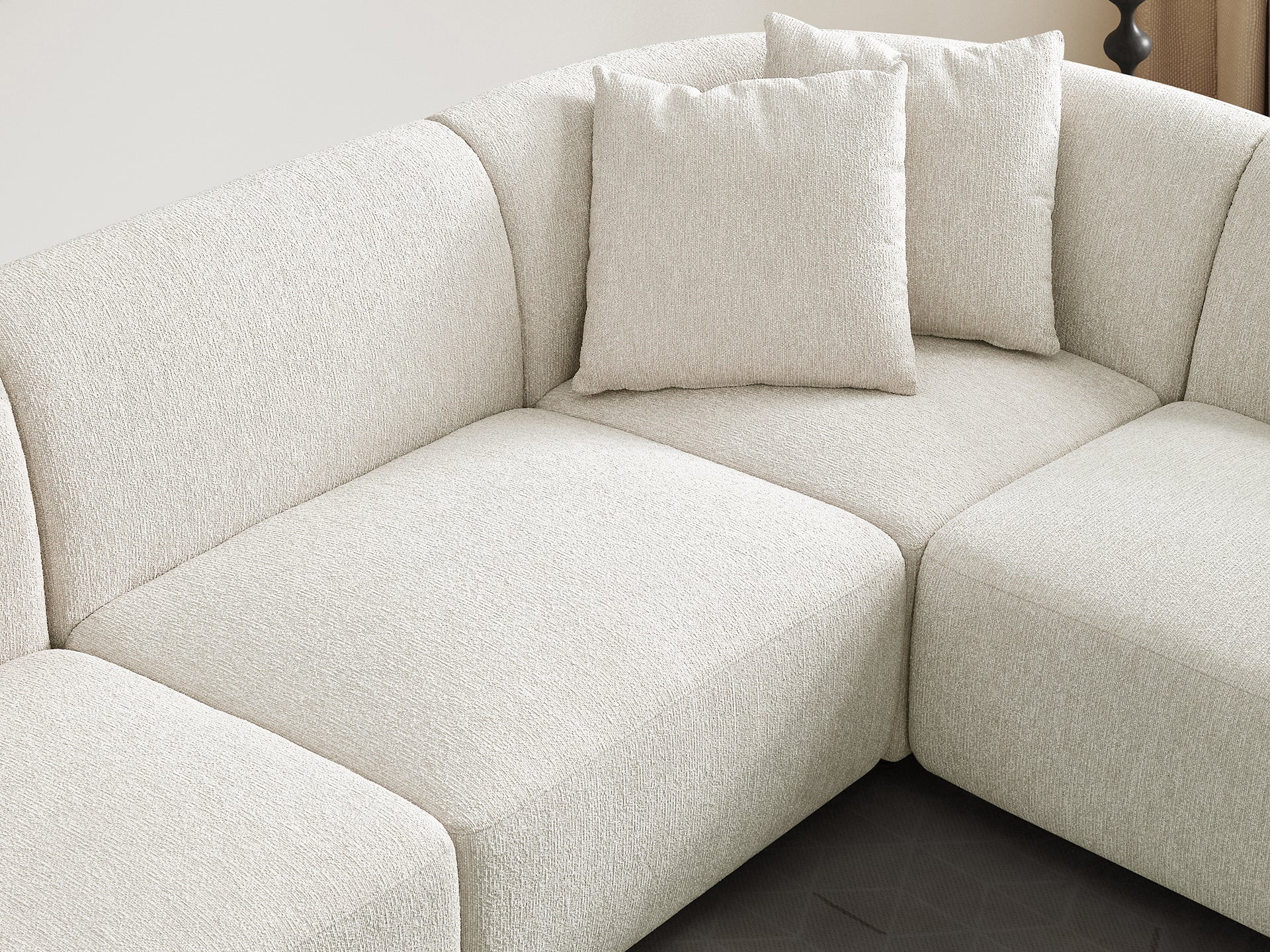 Elise Endurance fabric 5 seater corner L-shaped sofa