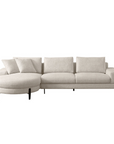 Gregory 5 seater with round chaise sectional sofa