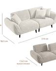 Huebert 3 seater sofa with movable backrest