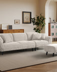 Huebert 5 seater sofa with ottoman and movable backrest