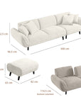Huebert 5 seater sofa with ottoman and movable backrest