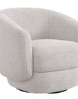 Pearl white Lennon Swivel Armchair on a white background