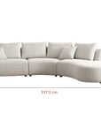 Lorraine 5-seater sectional sofa with curved chaise
