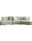 Pecan Endurance fabric 5 seater curved sofa with movable backrest