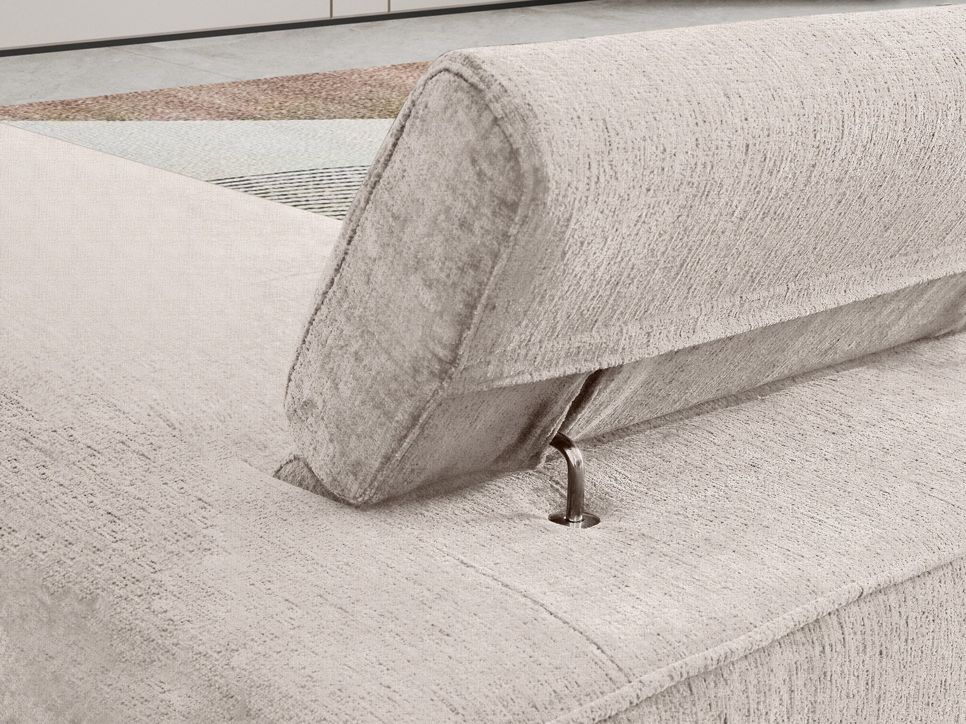 Samuel 5 seater robot vacuum friendly  L-shaped sofa with adjustable headrest