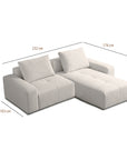 Valarie 3 seater and chaise L-shaped sofa