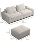 Valarie 3 seater linear sofa and ottoman