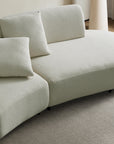 Pecan Endurance fabric 5 seater curved sofa with ottoman and movable backrest