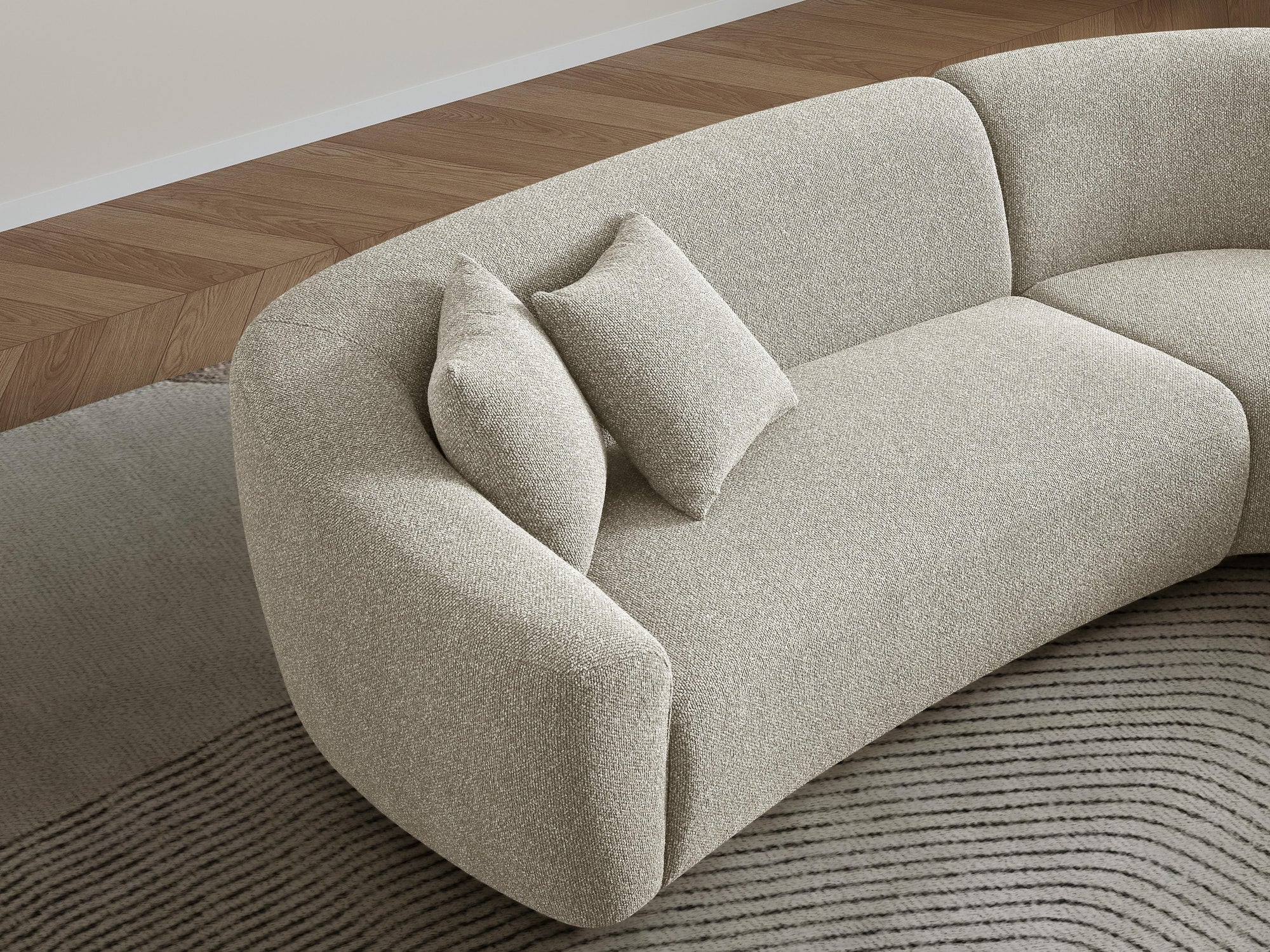 Chase 5 seater corner curved L-shape sofa