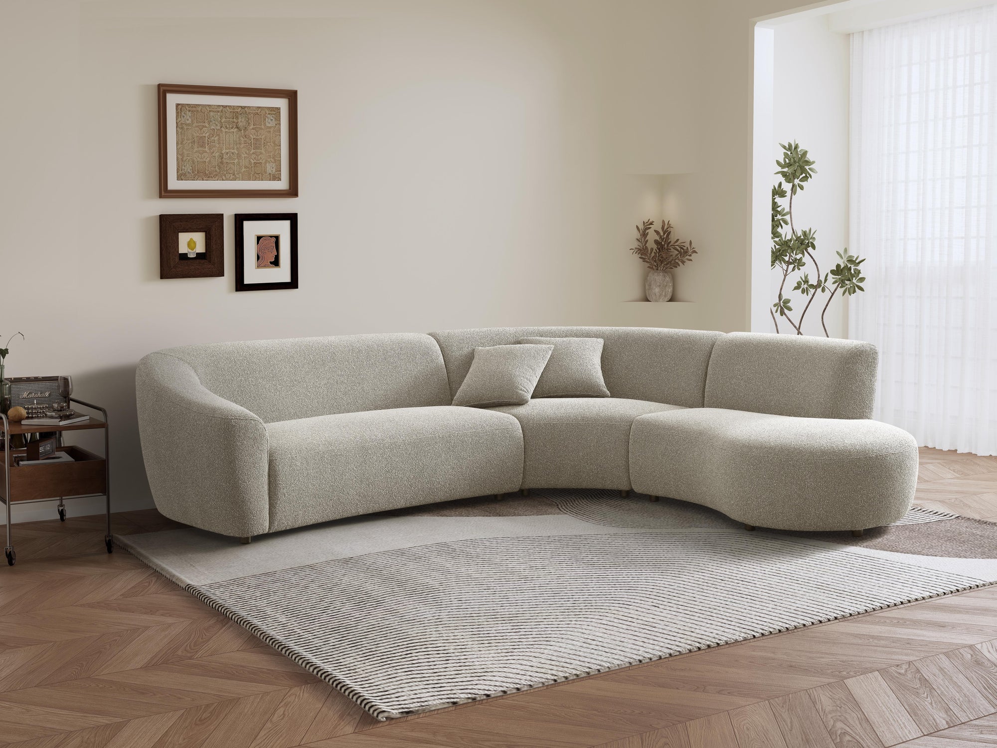 Chase 5 seater corner curved L-shape sofa