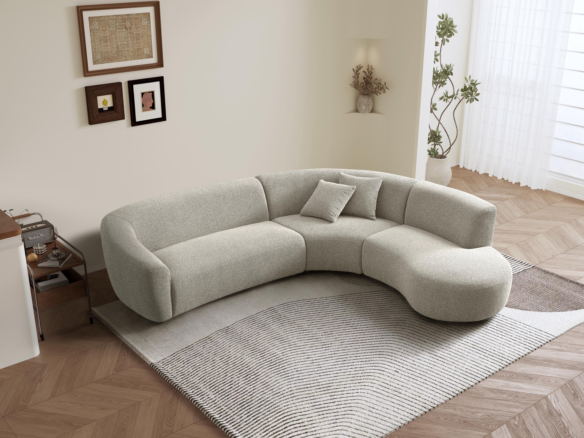 Chase 5 seater corner curved L-shape sofa