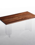Elva - American Black Walnut Dining Table with Acrylic Legs