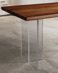 Elva - American Black Walnut Dining Table with Acrylic Legs