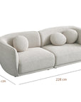 Carter 3 seater curved sofa with gently curved backrest