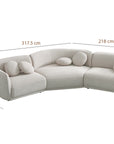 Carter 5 seater curved sofa with gently curved backrest