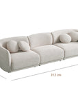Carter 5 seater with gently curved backrest linear sofa