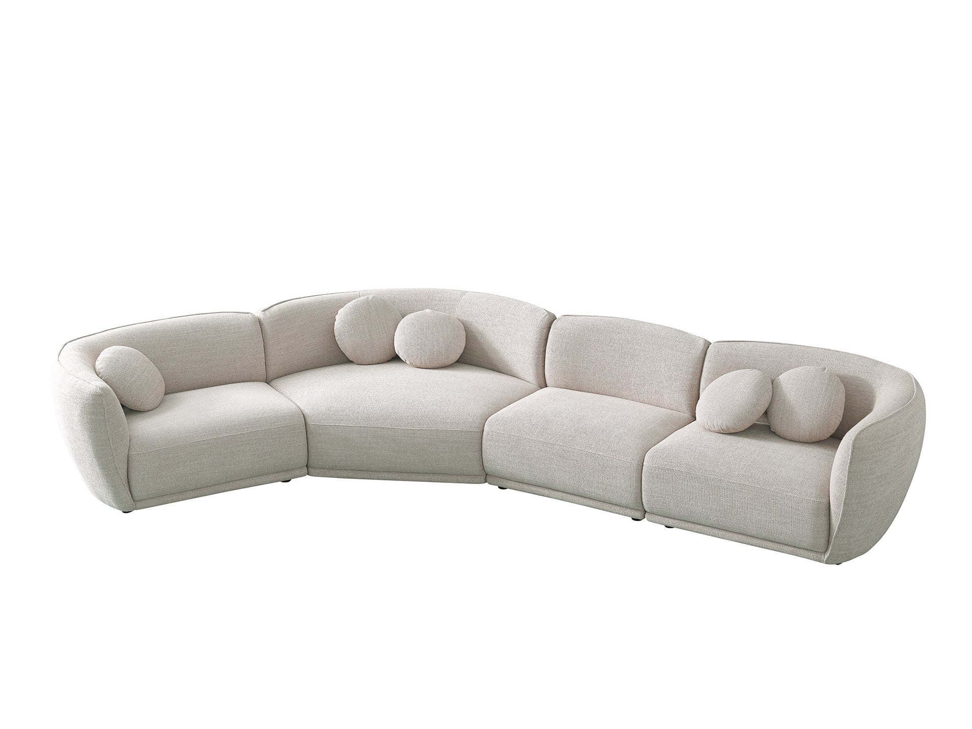 Carter large 6-8 seater curved sofa with gently curved backrest