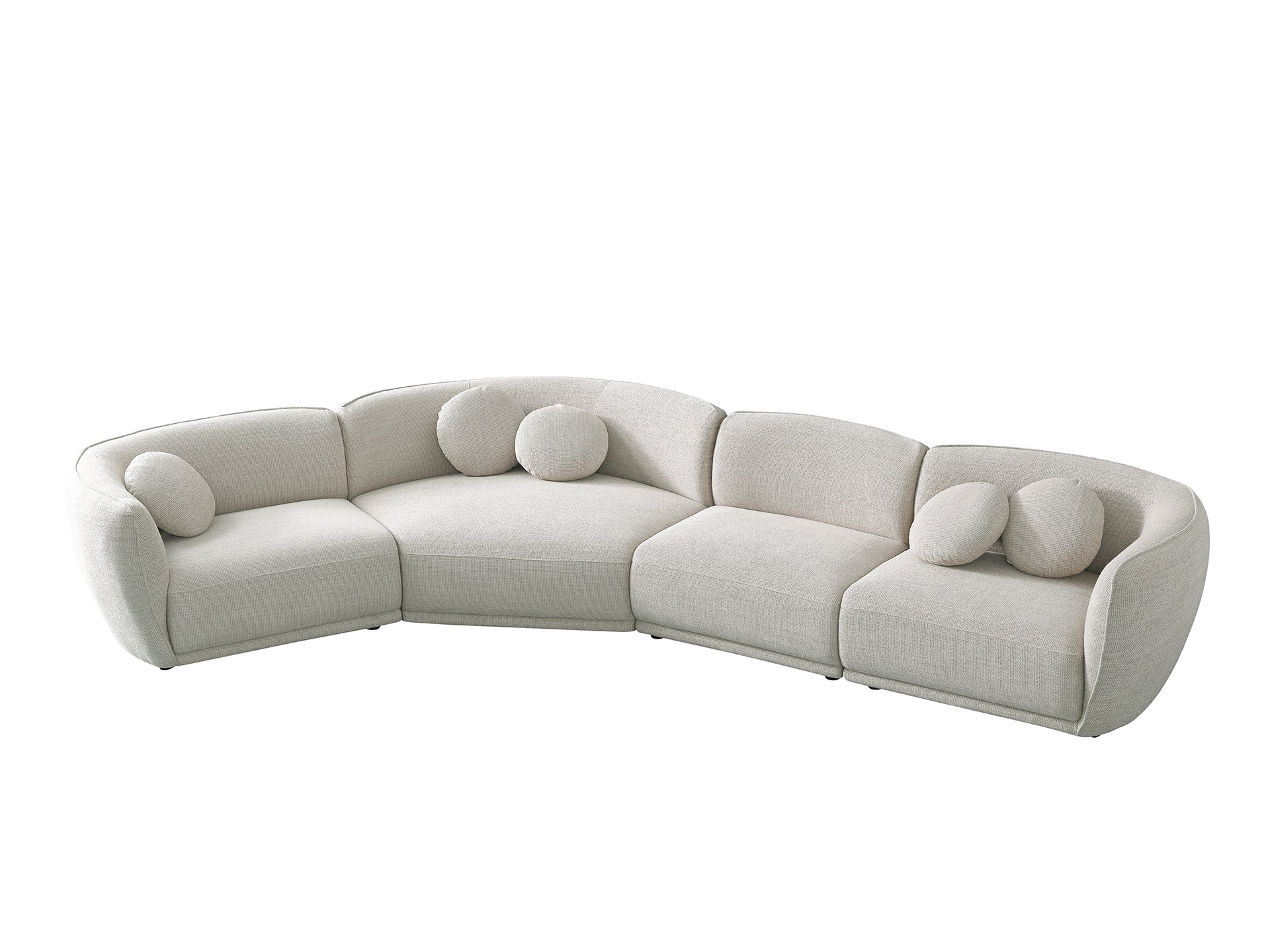 Carter large 6-8 seater curved sofa with gently curved backrest