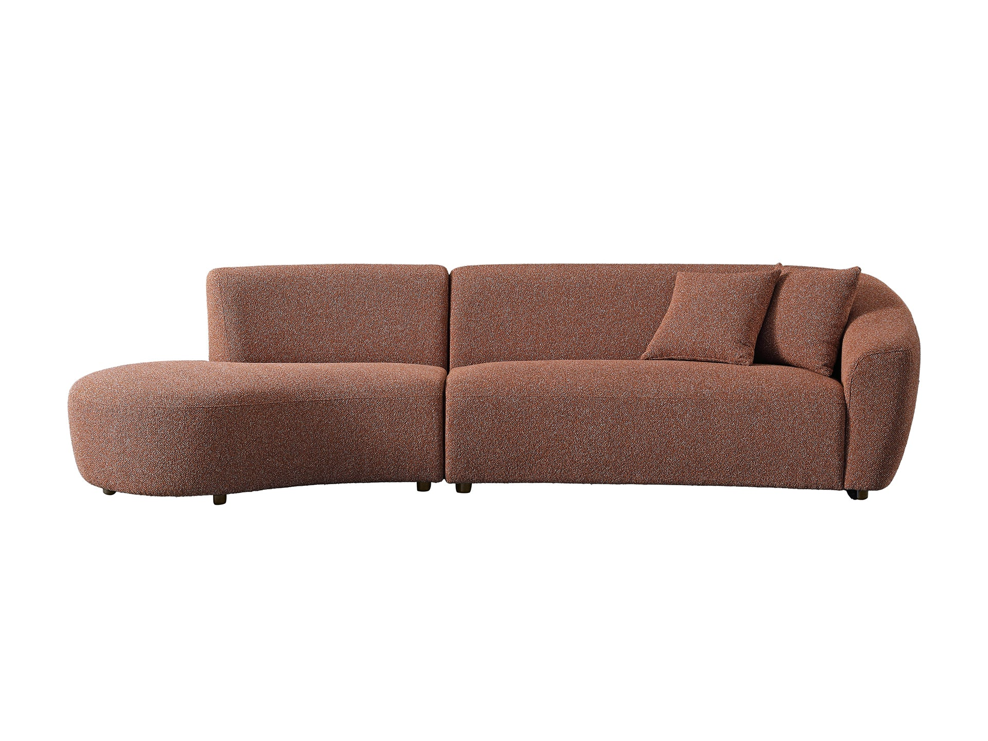 Chase 3 seater with curved chaise sectional sofa