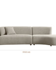 Chase 5 seater with curved chaise sectional sofa