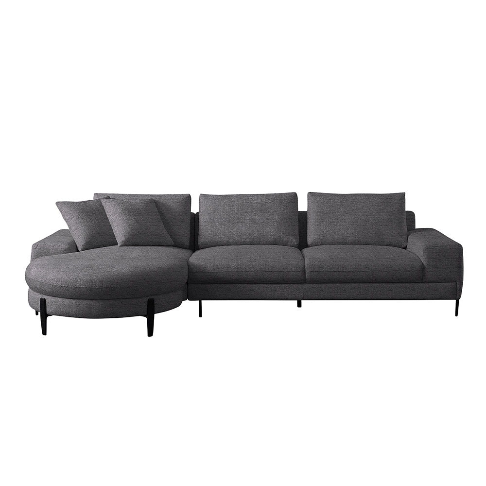 Gregory 5 seater with round chaise sectional sofa