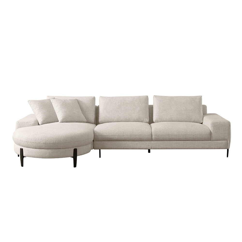 Gregory 5 seater with round chaise sectional sofa