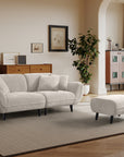 Huebert 3 seater sofa with ottoman and movable backrest