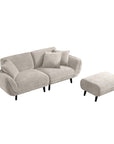 Huebert 3 seater sofa with ottoman and movable backrest