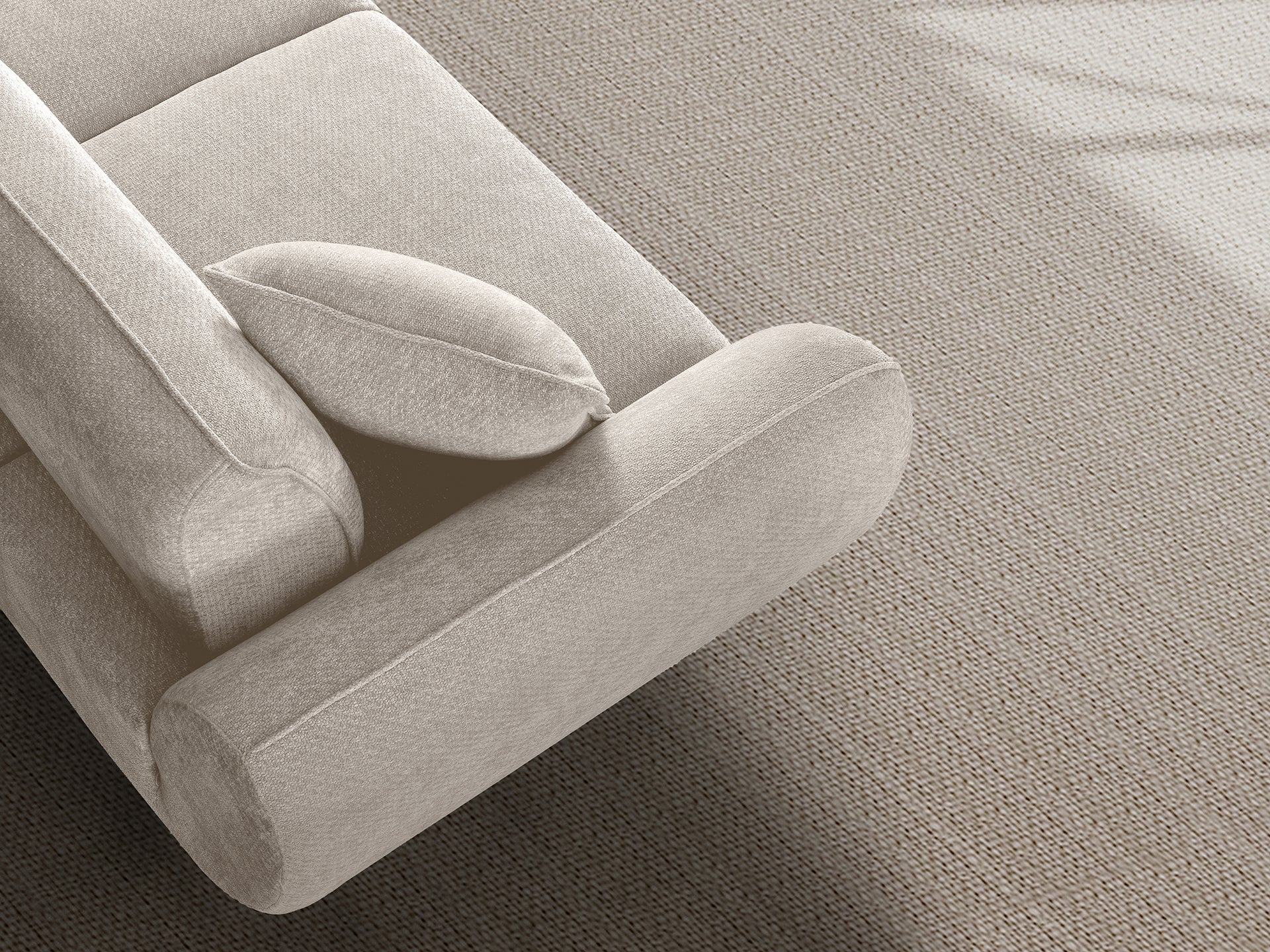 Huebert 3 seater sofa with ottoman and movable backrest