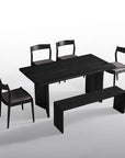 Kieth Dining Set with Jaymus Chairs and Dorset Bench