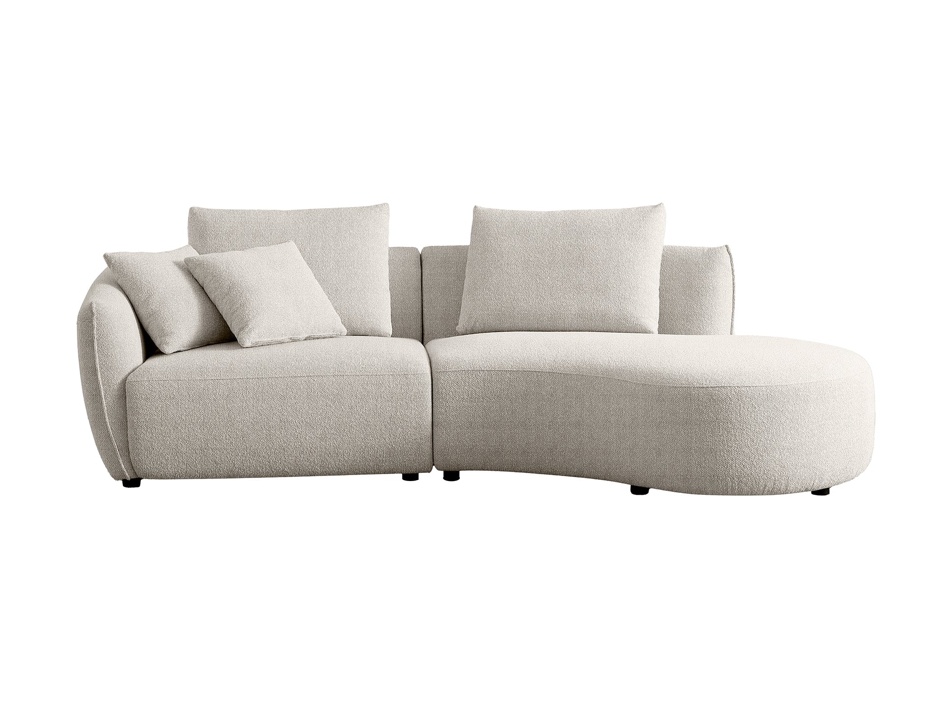 Lorraine 3-seater sectional sofa with curved chaise