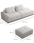 Valarie 3 seater open-end sofa with ottoman