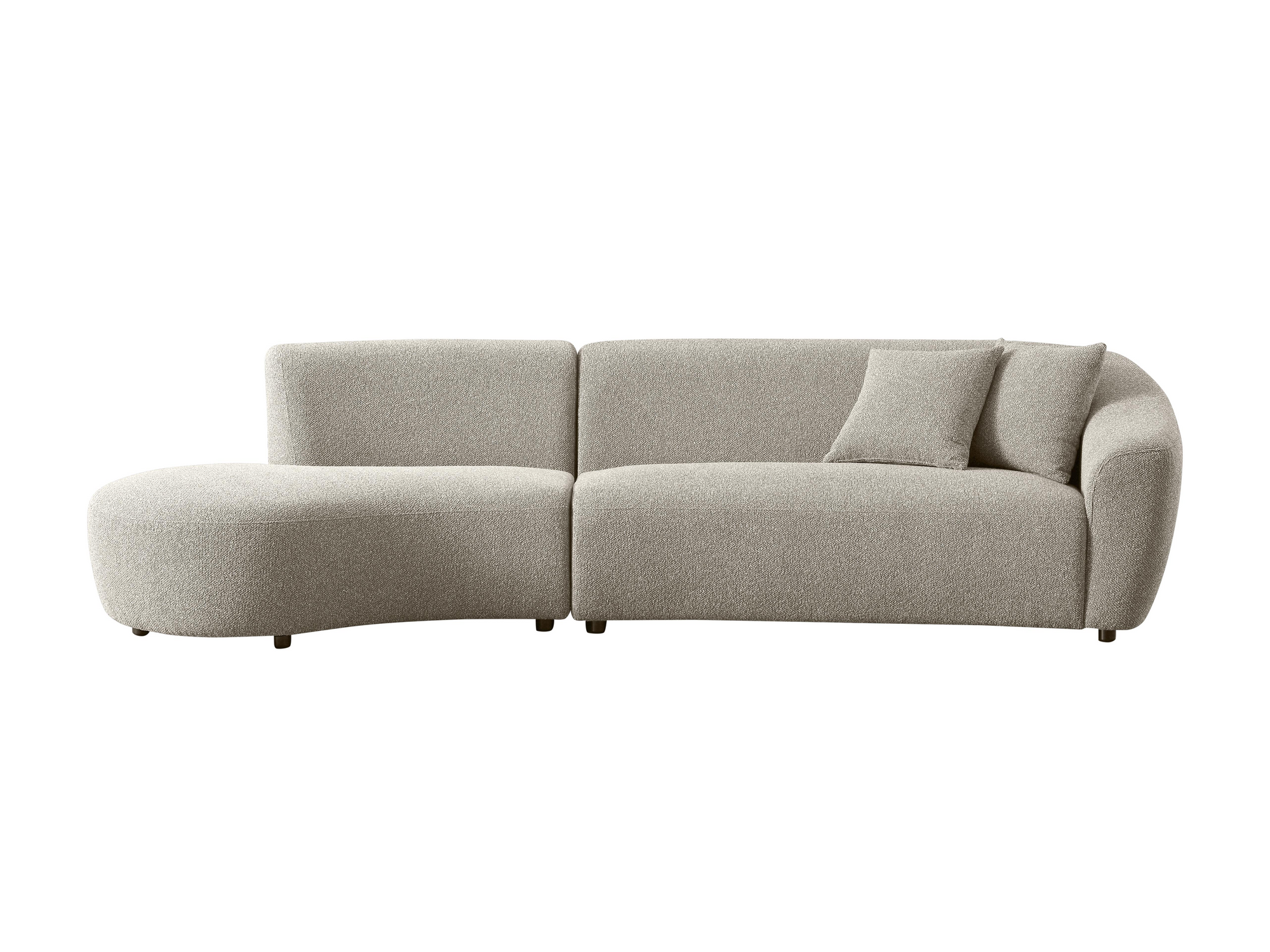 Chase 3 seater with curved chaise sectional sofa